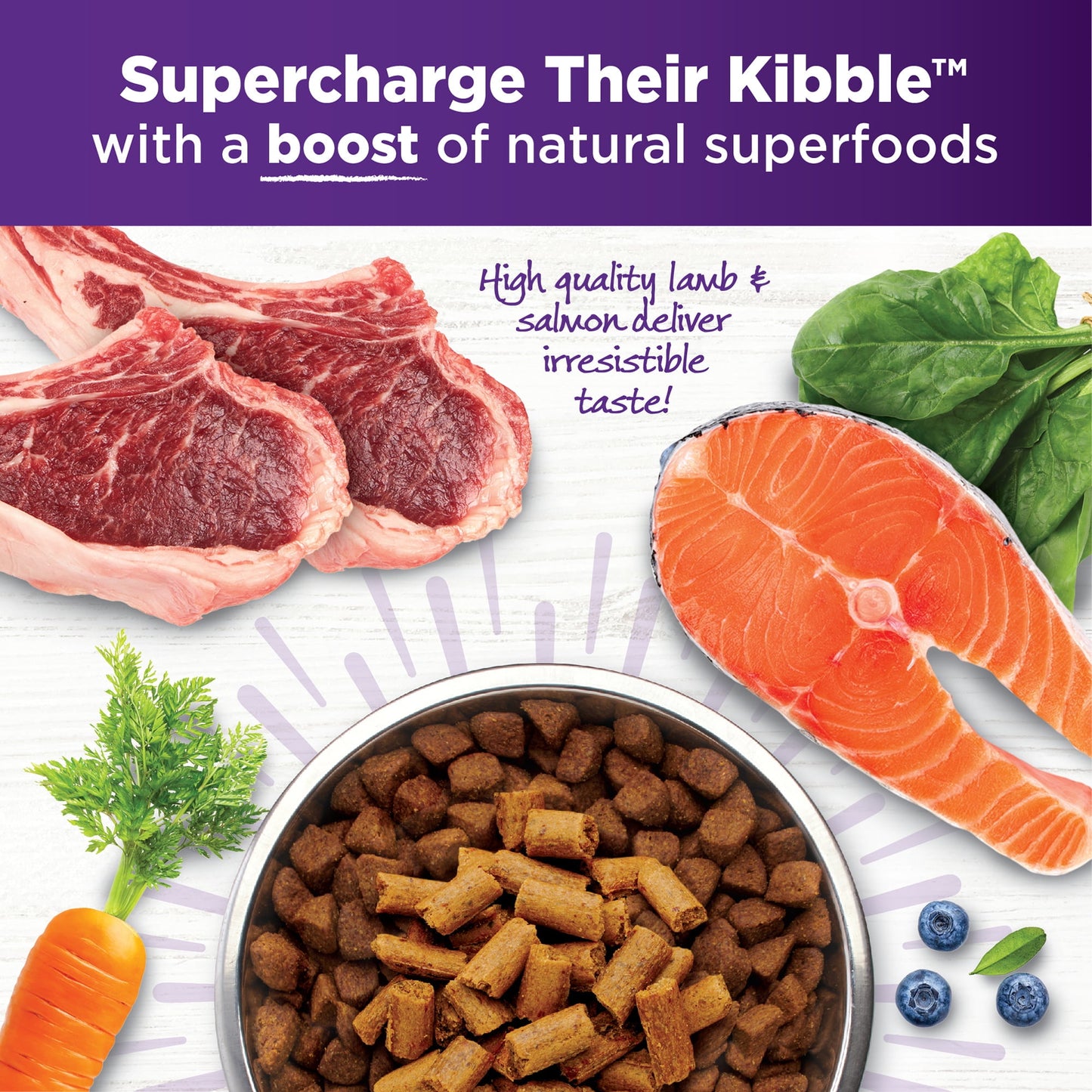 Wellness Bowl Boosters Tender Toppers, Healthy Grain Free Dog Food Topper, Lamb & Salmon Recipe, 8 Ounce Bag