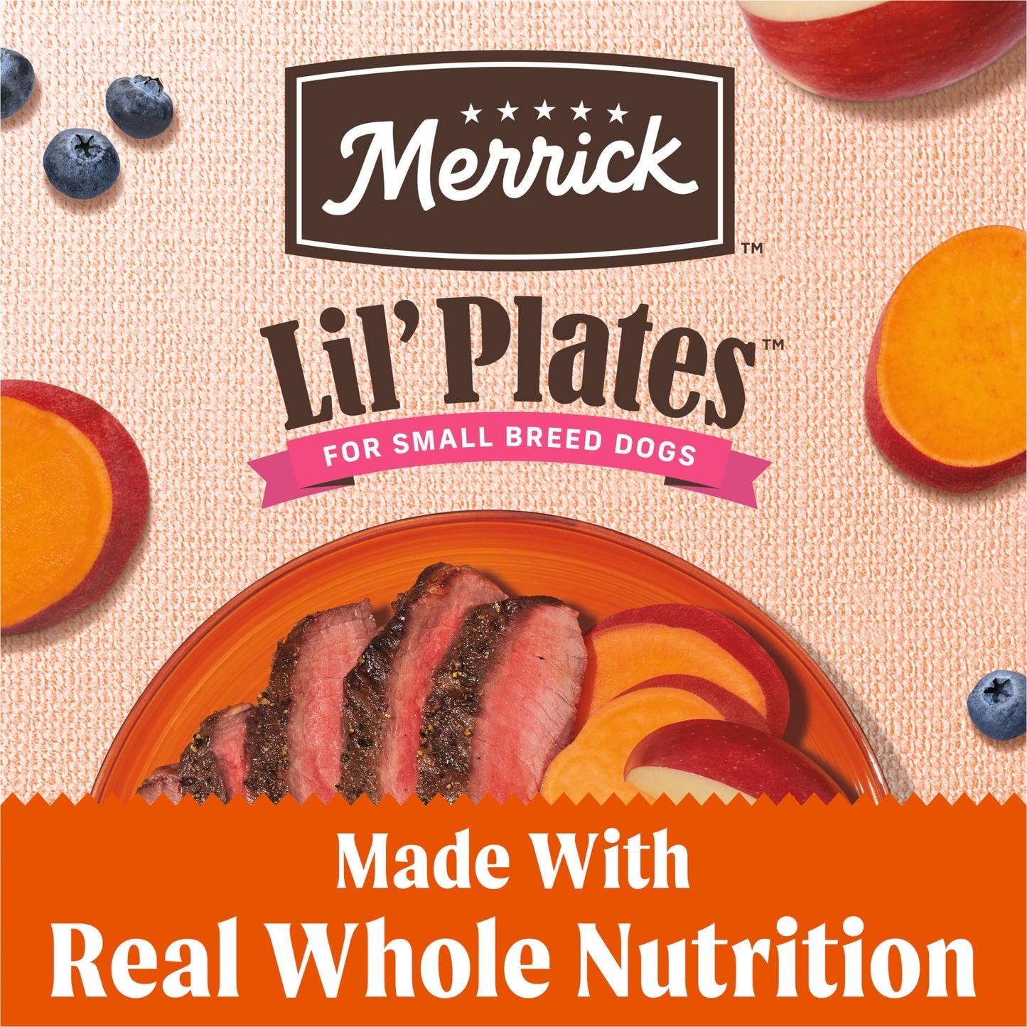 Merrick Lil’ Plates Premium Grain Free Dry Dog Food For Small Dogs, Real Texas Beef And Sweet Potato Kibble, 12.0 lb. Bag