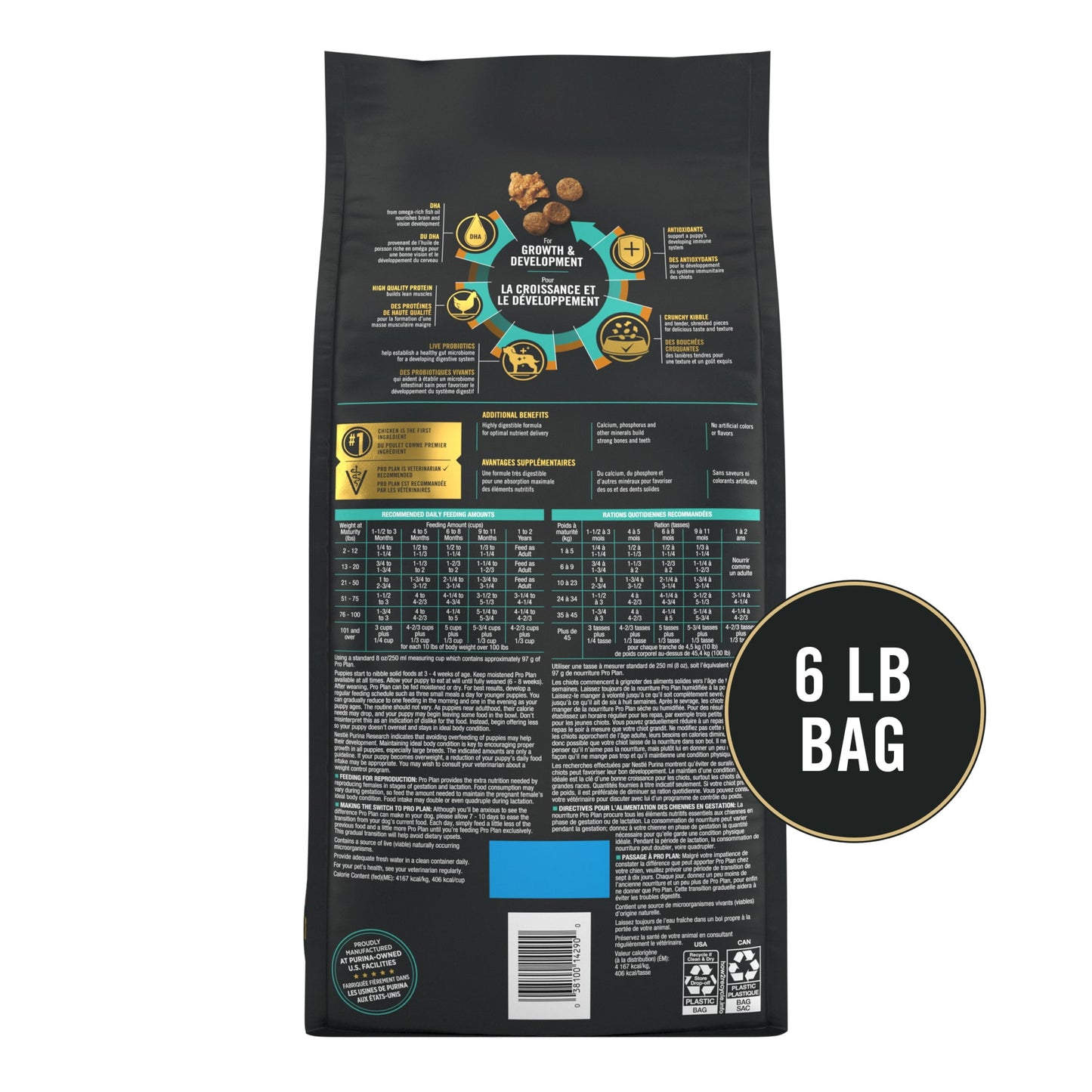 Purina Pro Plan High Protein Puppy Food Shredded Blend Chicken & Rice Formula, 6 lb. Bag