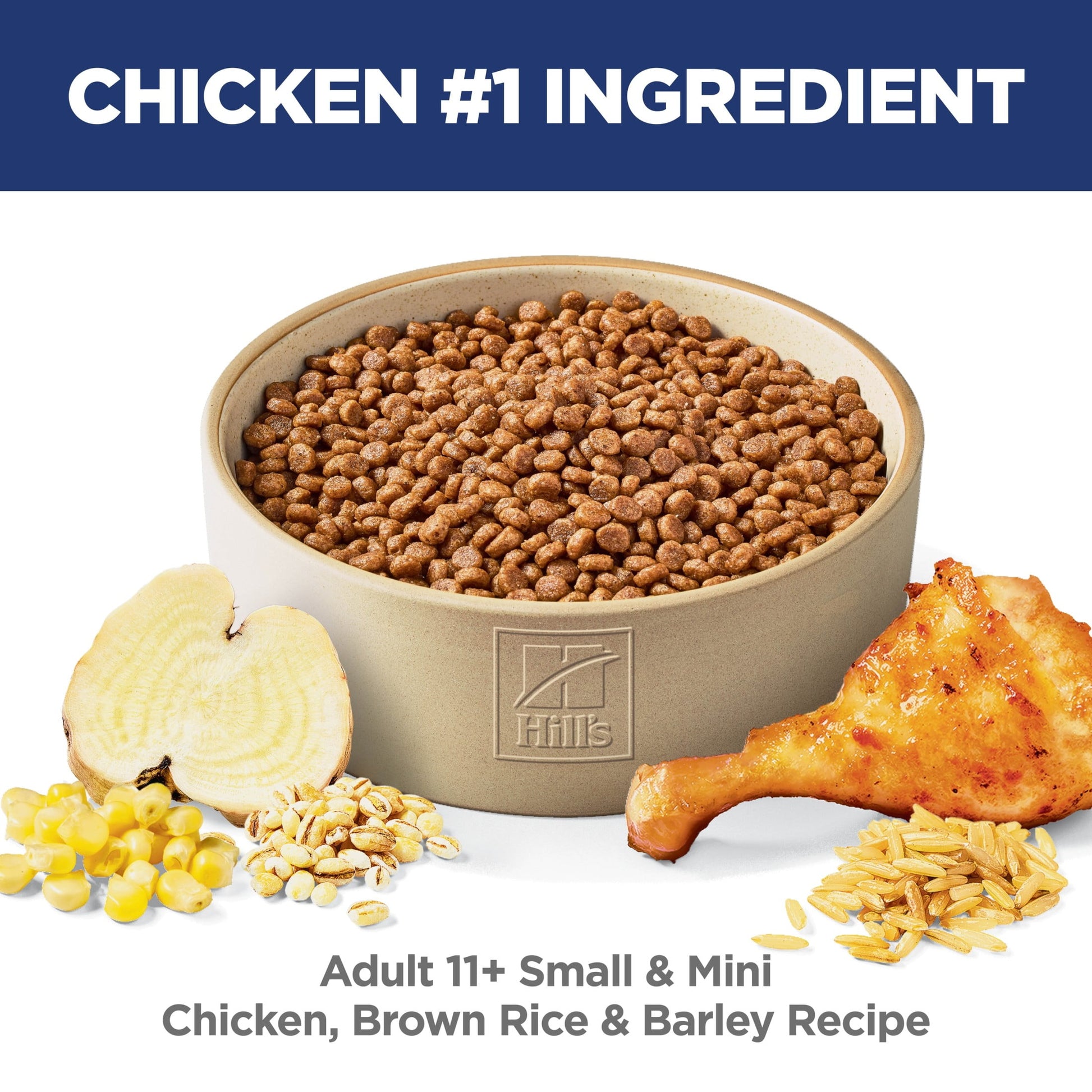 Hill's Science Diet Small & Mini Chicken, Barley & Rice Dry Dog Food for 11+ Senior Dogs, 4.5lb Bag