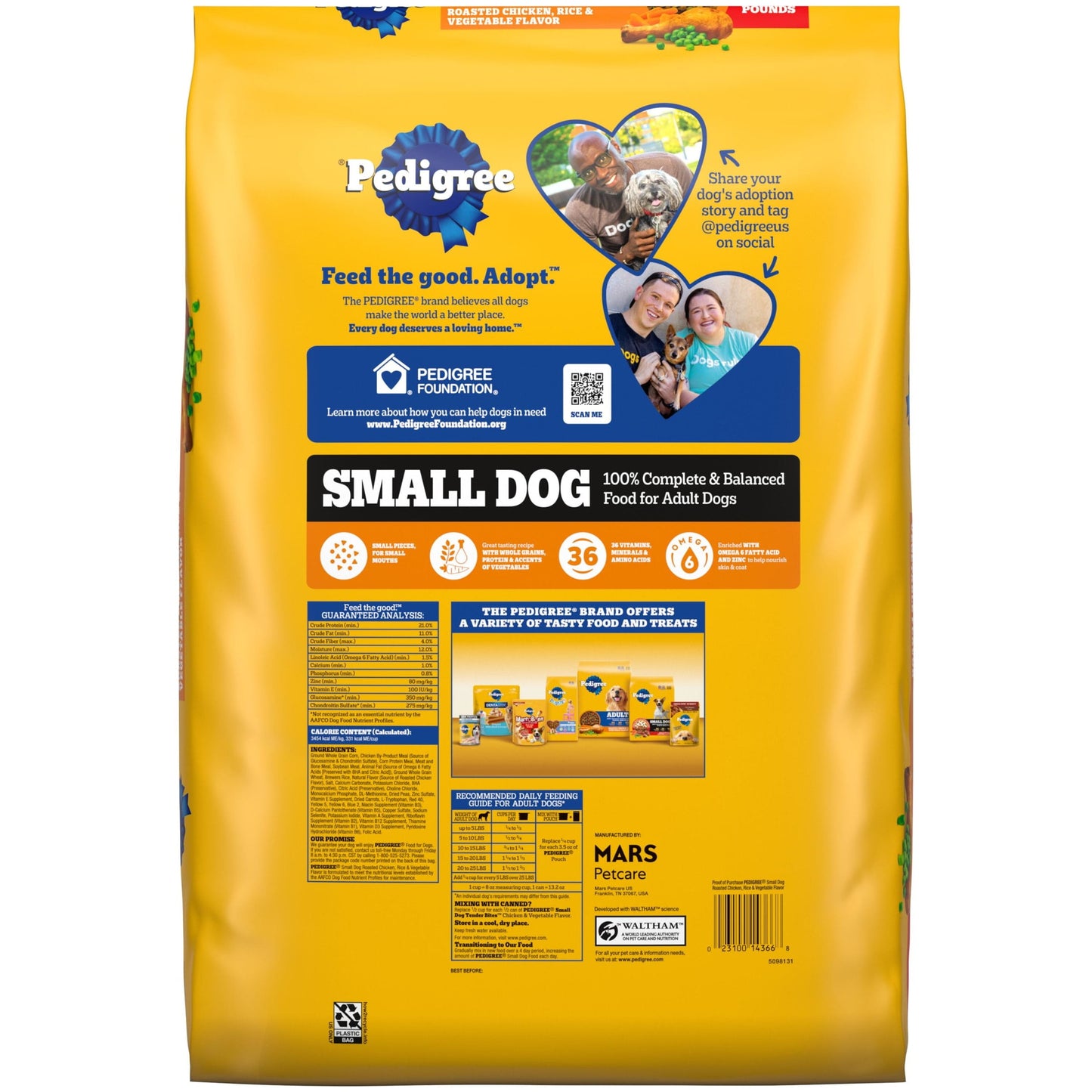 Pedigree Complete Nutrition Roasted Chicken, Rice, And Vegetable Dry Dog Food, 14 Lb Bag