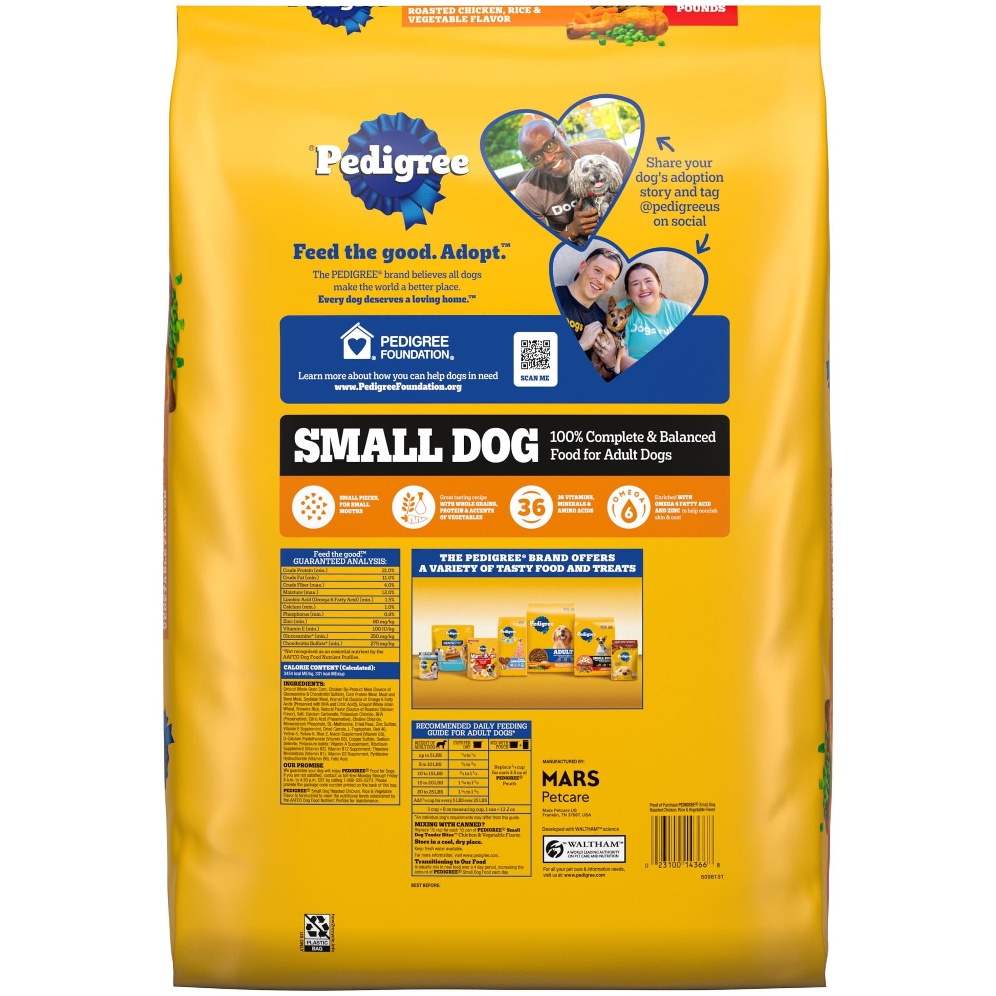 Pedigree Complete Nutrition Roasted Chicken, Rice, And Vegetable Dry Dog Food, 14 Lb Bag