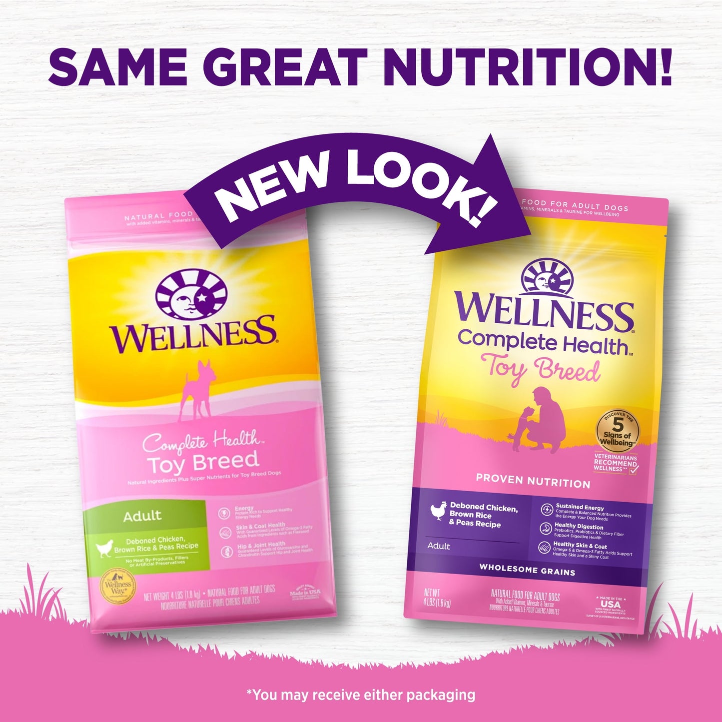 Wellness Complete Health Natural Toy Breed Dry Dog Food, Chicken & Rice, 4-Pound Bag