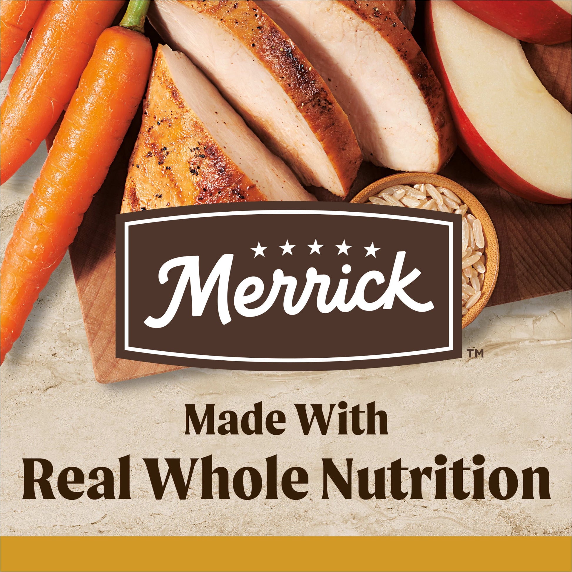 Merrick Real Chicken & Brown Rice Dry Dog Food, Whole Grain, 25 lb Bag