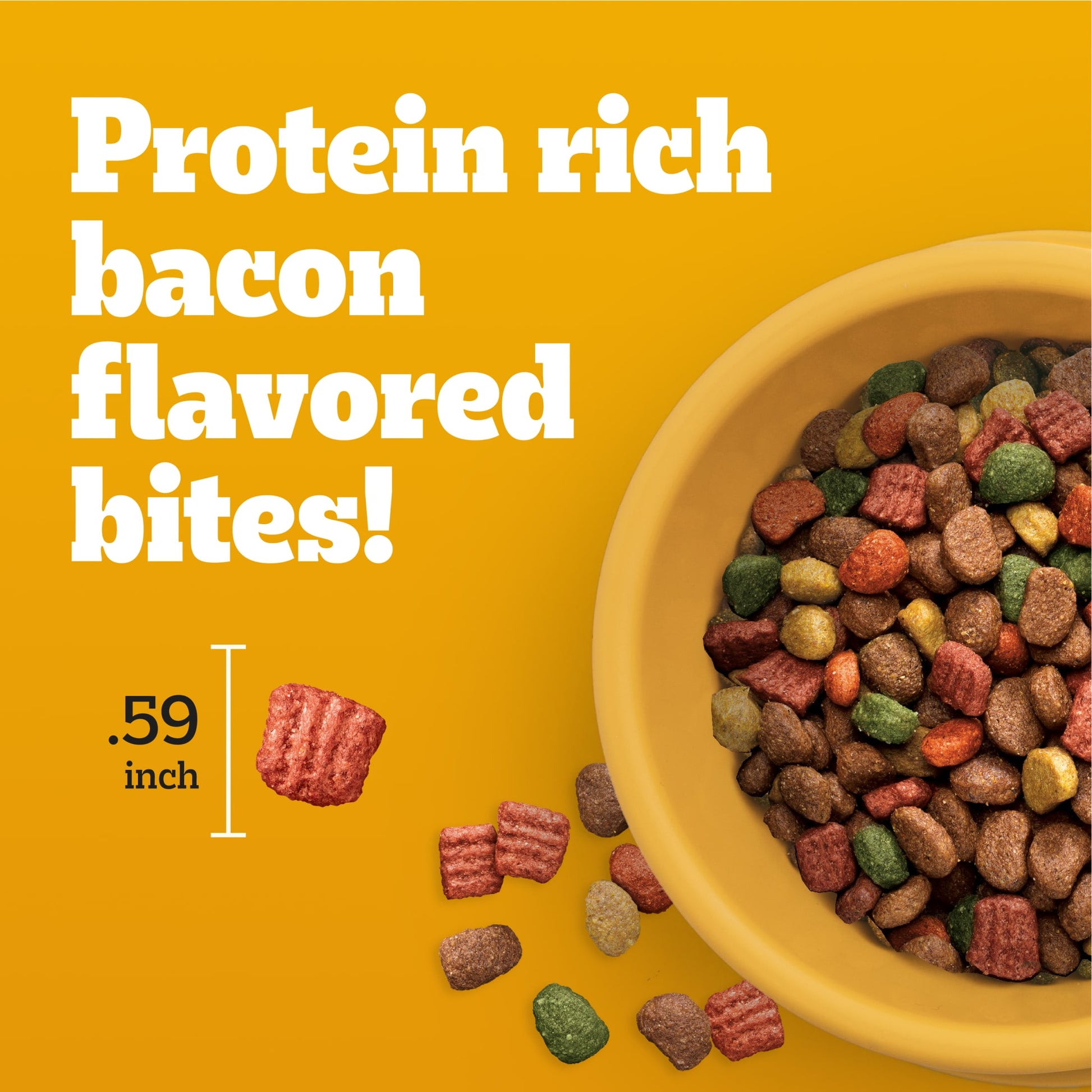 Pedigree Adult Dry Dog Food, Roasted Chicken And Vegetable Flavor With Bacon Flavored Bites, 18 Lb Bag